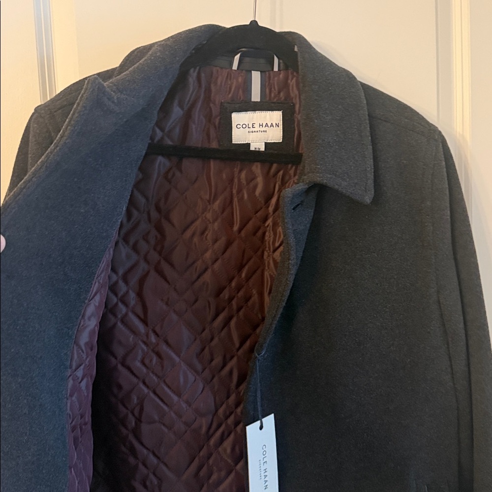 Cole Haan Men's Charcoal Car Coat - Picture 13 of 14